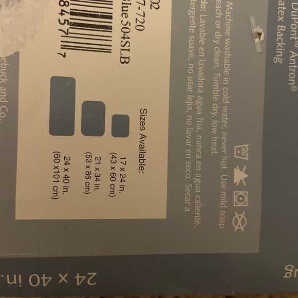 NWT 24x40 blue bath rug by whole home heavy & nice - Picture 3 of 6